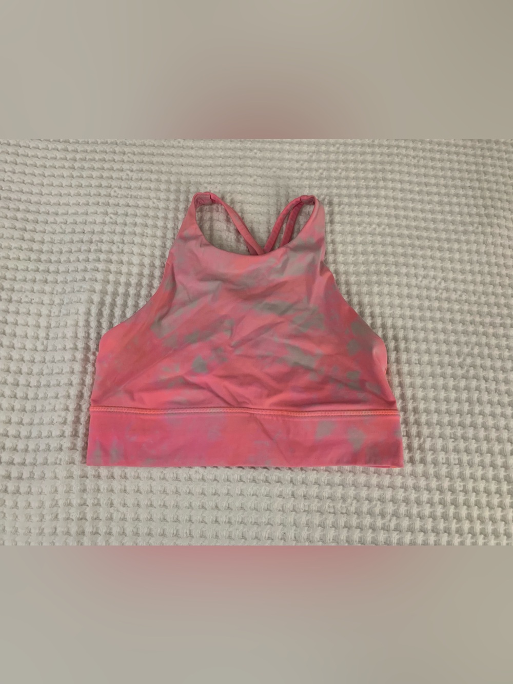 lululemon athletica Pink Tie-Dye High-Neck Sports Bra Size 8